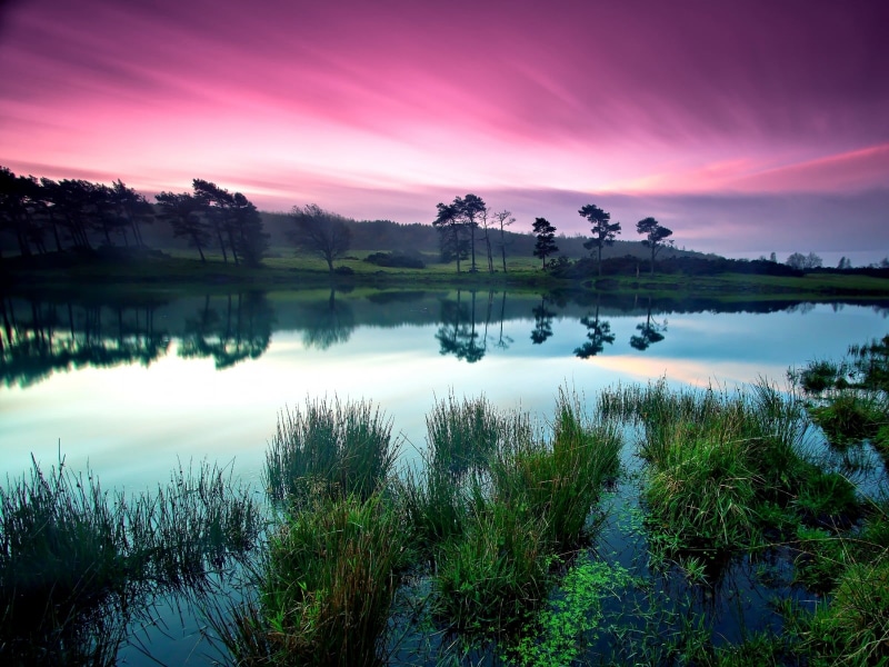beautiful, reflection lake, outdoors, body, colorful, non-urban scene, Nature, water, idyllic, no people, grassland, cloud - sky, Lake, peaceful, sunset