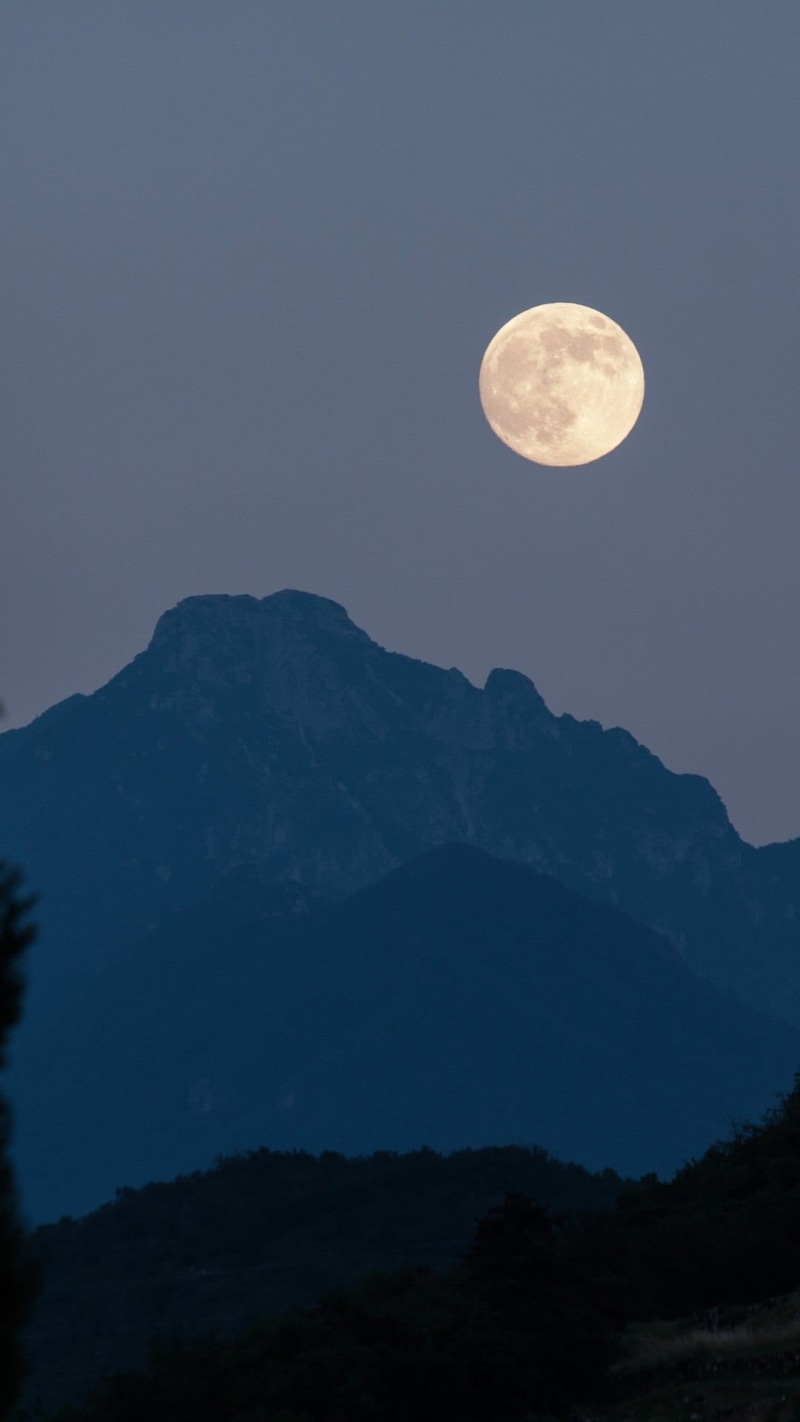evening, mountains, mountain range, night, moonlight, planetary moon, majestic, environment, no people, dark, landscape, full, space, tranquil scene, hills