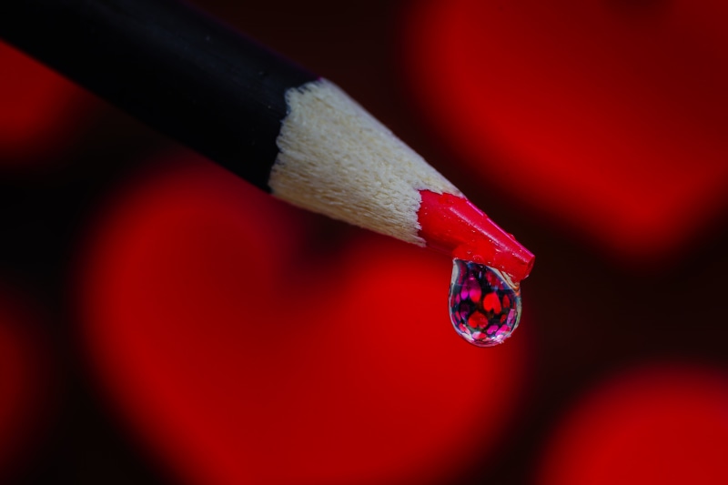 Macro, pencil, 5K, HMM, OSS, F2.8, Mondays, close-up, education, ILCE-7M2, red hearts, FE, red, 90mm
