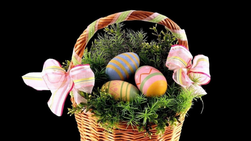 handle, decorative, wicker, flower, brown, 1080P, holiday, round, easter, basket, 3d and abstract, gift, dn, photography