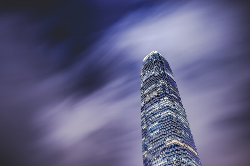 international, finance, Night photography, rise, IFC, low angle, kong, angle, 35mm, low, 5K, OSS, International Finance Centre, high-rise building, hong