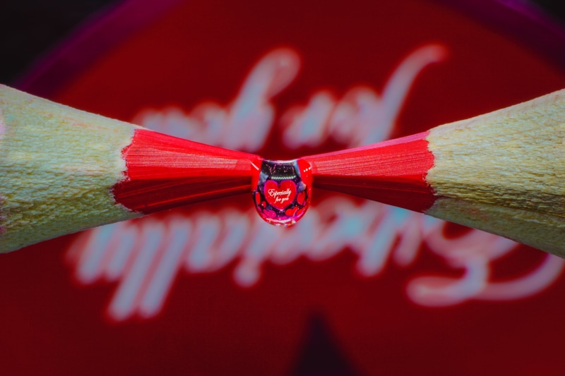 pencils, pencil, Mondays, OSS, droplet, space, 5K, 90mm, Macro, F2.8, In Between, drop, HMM, Especially For You, ILCE-7M2, between you and me, heart, colored pencils