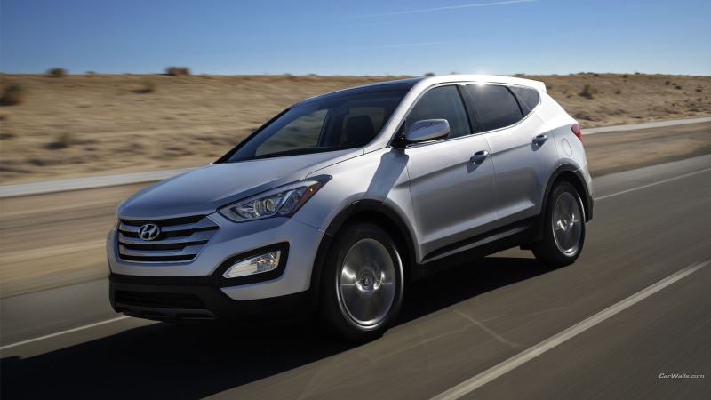 Hyundai Santa Fe, car, silver cars, road, Hyundai, vehicle, 1080P