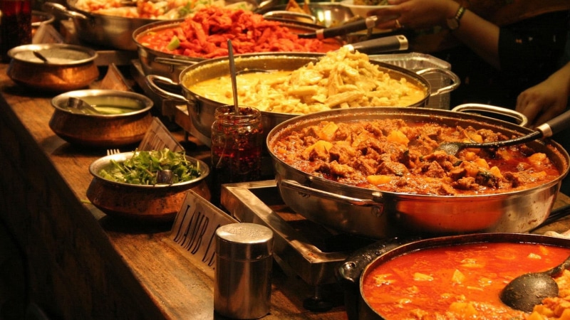 comida, 1080P, platos, hindu, salsas