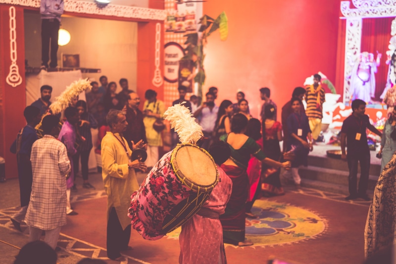 women, street, goddess, lifestyles, durga pooja, minto road, colours, 5K, holy, built structure, illuminated, color, crowd, city, architecture, real people