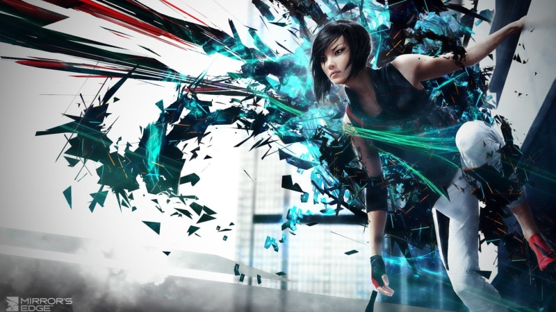 abstract, character, fashion, men, beautiful, turquoise colored, young Adult, standing, Video Game Art, leisure activity, females, Mirrors Edge, modern