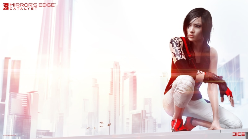 leisure activity, PC gaming, beautiful woman, window, real people, Mirrors Edge Catalyst, contemplation, hairstyle, front view, Mirrors Edge, one person