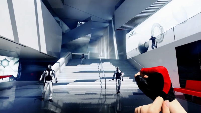 leisure activity, Mirrors Edge Catalyst, video games, airport, indoors, men, mode of transportation, human hand, human body part, one person, holding, transportation