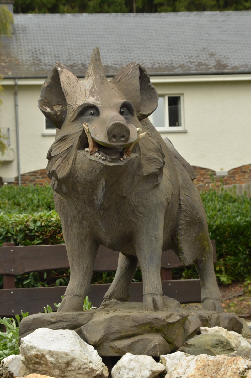 mammal, built structure, focus on foreground, rock - object, no people, art and craft, hog, rock, ardennes, brass, animal, belgium, 4K, animal themes