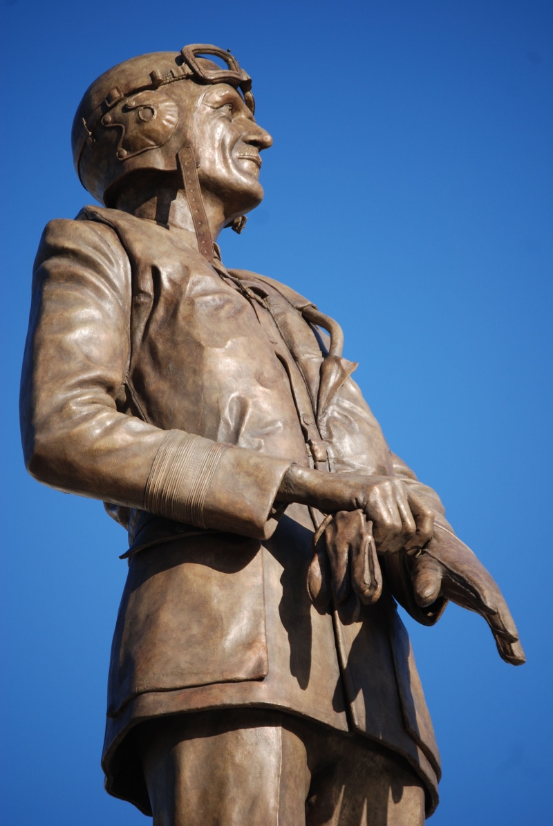 man, history, 4K, blue, low angle view, clear sky, london, craft, human representation, sunlight, brass, memorial, nature, art and craft, Keith Park, statue