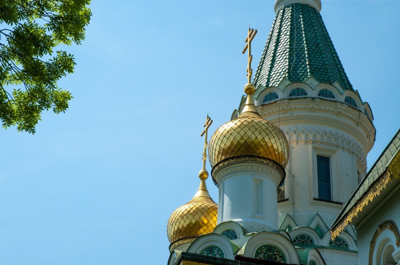 nature, church, sky, tower, landmark, dome, no people, clear sky, place of worship, architecture, spire, building exterior, 2K, russian, church of st nicholas