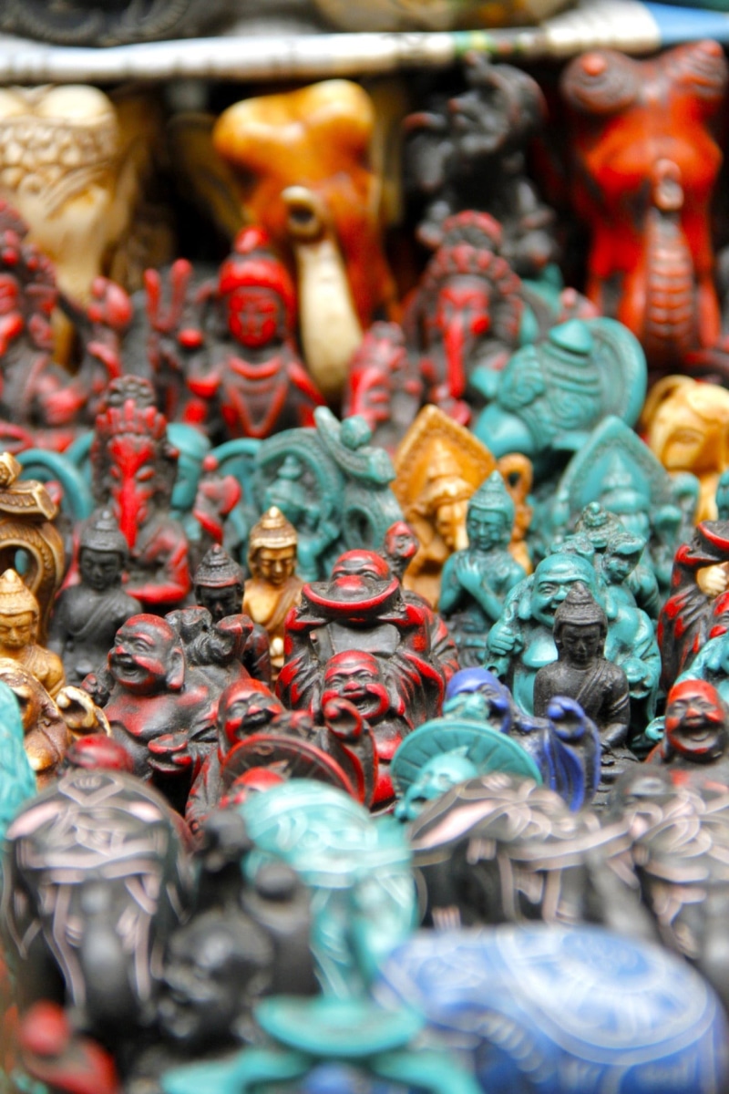 happy, retail display, no people, retail, abundance, statue, large group of objects, spirituality, fat, god, male likeness, market, luck, day, buddha, figure