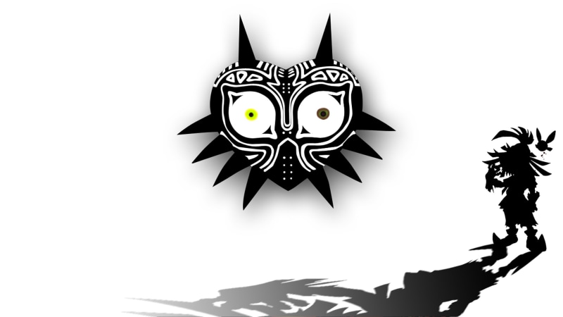event, celebration, shape, animal representation, animal themes, skull kid, leaf, video games, plant part, white background, art and craft, The Legend of Zelda: Majoras Mask