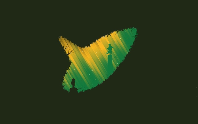 video games, The Legend of Zelda, fantasy art, skull kid, Link, minimalism, 720P, The Legend of Zelda: Ocarina of Time