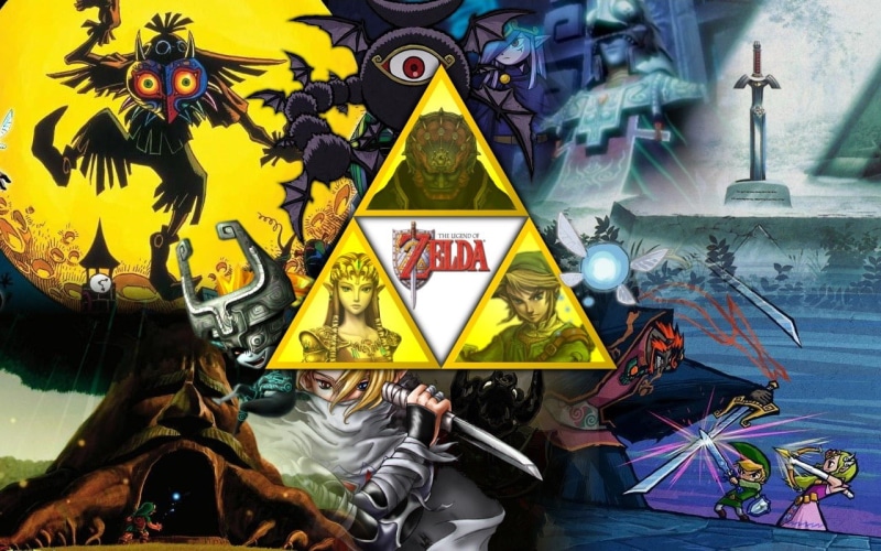 The Legend of Zelda, collage, skull kid, 720P, Midna, Zelda, video games, Link, Great Deku Tree, Sheik, Ganon, Master Sword, Ganondorf, Princess Zelda