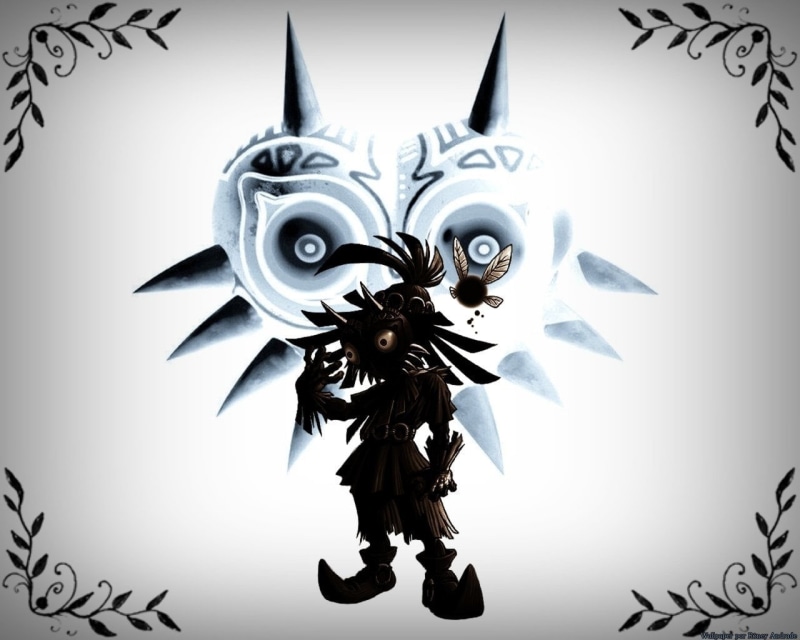  shadow, directly below, Tael (The Legend Of Zelda), pattern, design, ceiling, wall - building feature, indoors, Skull Kid (The Legend Of Zelda)