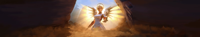 5K, Overwatch, ultrawide, triple screen, Mercy (Overwatch)
