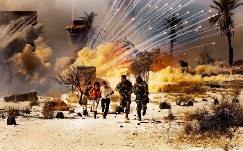 scared, moon, arms, dark, war, bomb, desert, 1080P, transformer, fire, side