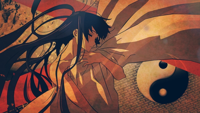 decoration, string instrument, Highschool of the Dead, haired, indoors, floral pattern, sunlight, Yin and Yang, 2K, wall - building feature, leaf, no people