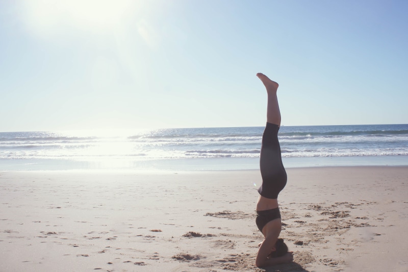 one Woman Only, stand, healthy, the Human Body, relaxation Exercise, copy Space, people, day, sea, leisure activity, meditating, land, females, nature