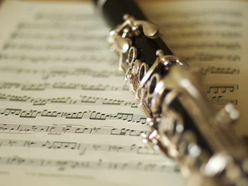 black, music, music book, clarinet, Noten, Hammerschmidt, Boehm, book, close-up, 4K, musician, classical Music, DOF, musical Instrument, sheet Music, Clarinet Concerto