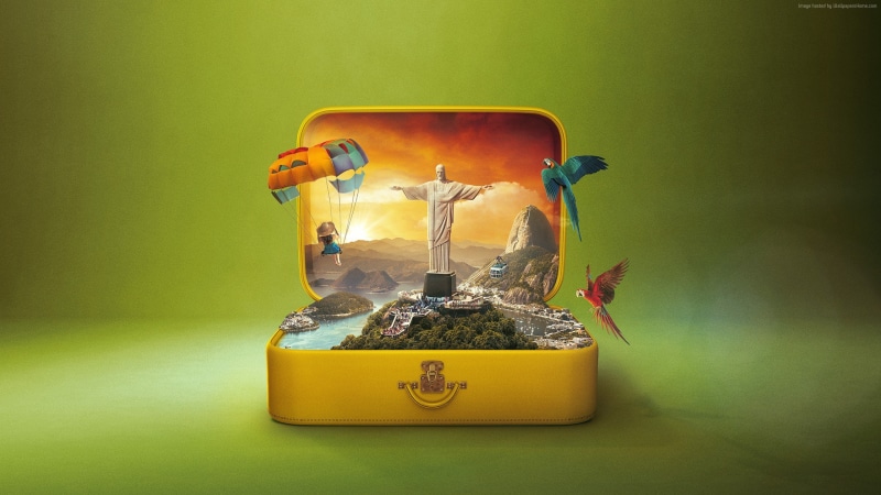 suitcase, Brazil, 2K, HD, Rio de Janeiro, Christ the Redeemer