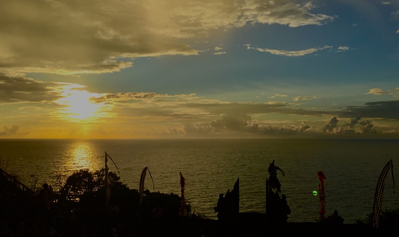 sky, indonesia, water, silhouette, scenics - nature, group of people, beach, horizon, sea, tranquility, 2K, uluwatu temple, idyllic, hanuman, outdoors