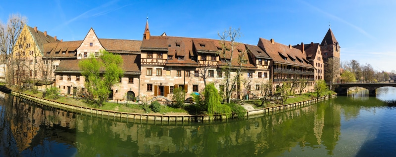 tower, no people, spring, nuremberg, brown, tourism, building, home, panoramic, building exterior, water, travel destinations, the past, travel, facade