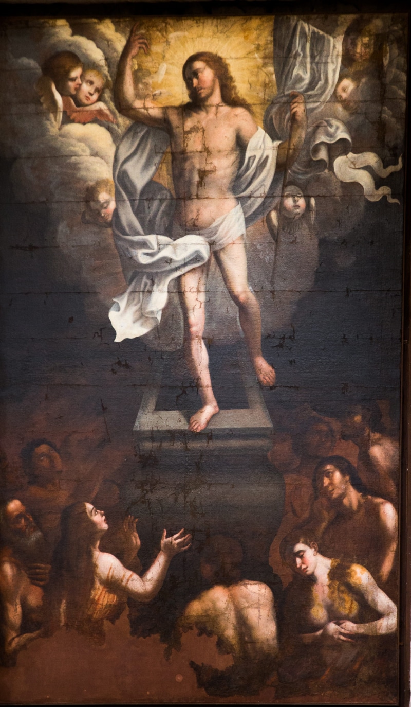 men, christianity, young adult, art and craft, indoors, group of people, catholic, shirtless, craft, inferno, sculpture, jesus resurrection, religious