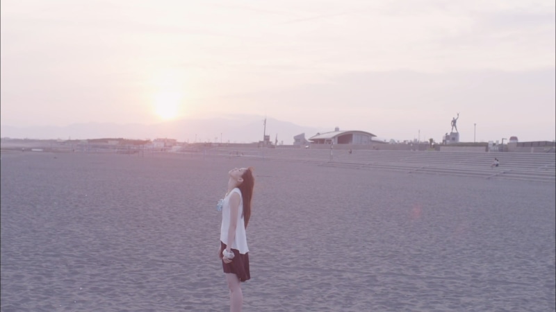 beach, standing, Nogizaka46, leisure activity, 1080P, Asian, sky, people, lens flare, lifestyles, rear view, land, women, nature, adult, full length, sunset