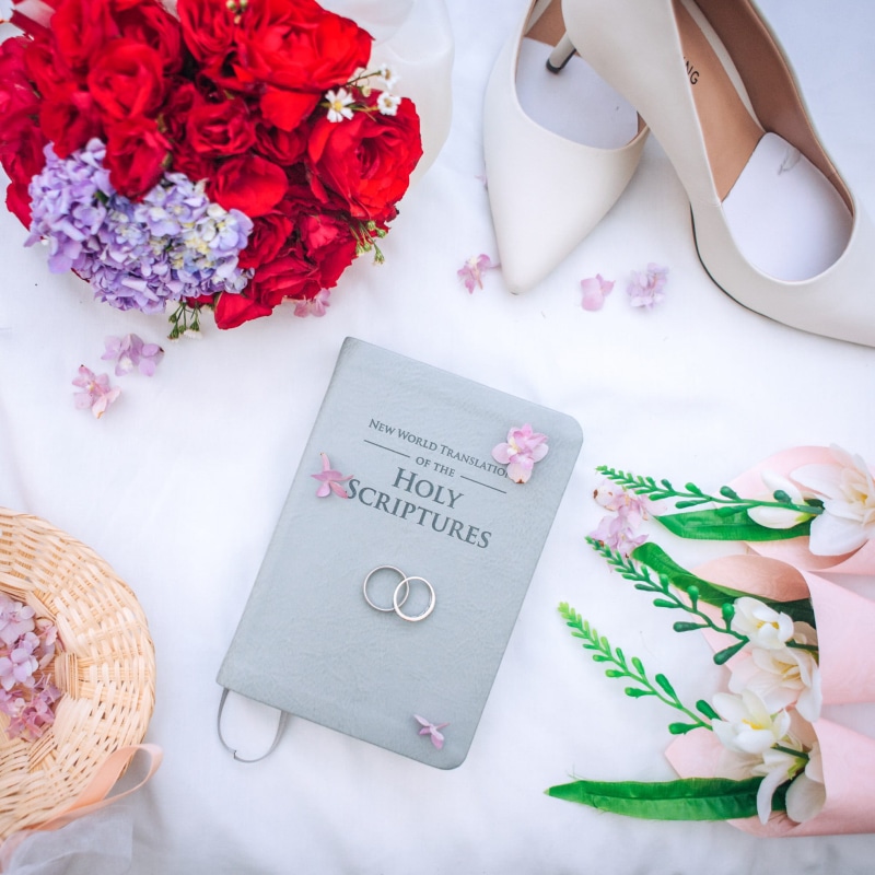 flowers, wedding, still life, rose, world, no people, shoes, flower arrangement, ribbon, white color, testament, band, silver, pink color, flowering plant