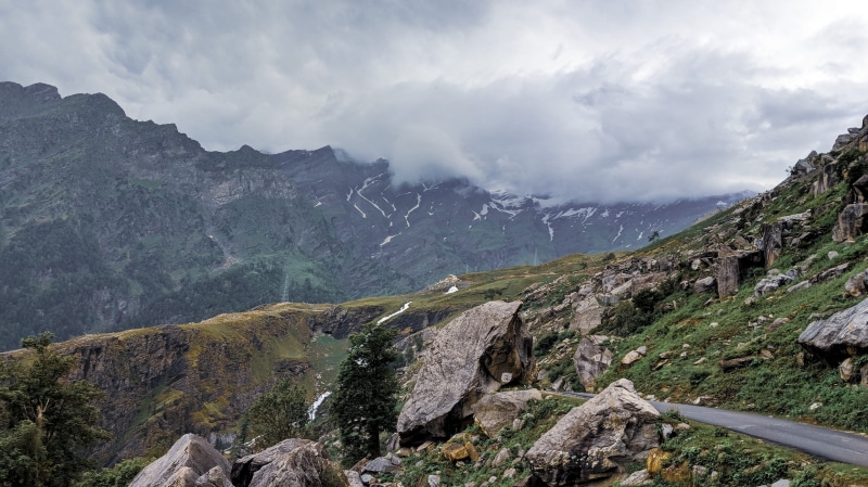 sky, landscape, mountain peak, india, road, mountain, cloud - sky, outdoors, solid, day, formation, non-urban scene, land, mountain range, mist, scenics - nature