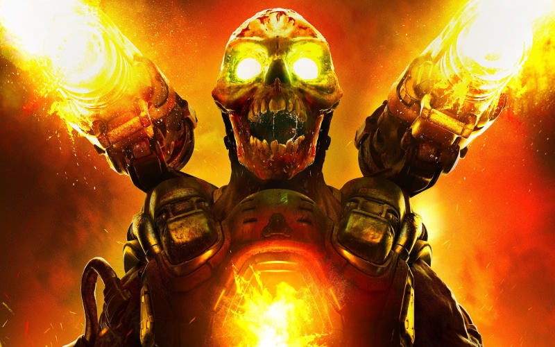 poster, 2K, Game, person, skulled, Doom, 2016, Revenant, video