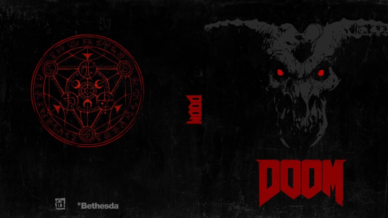 illuminated, text, warning sign, 2016, Game, red, western script, textured effect, Doom, indoors, night, black color, transportation, hanging, close-up