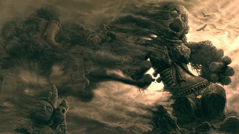 ganesh, ghosts, hd, Sand, tofix, x, 1080P, arts, vishnu, smoke, art, time, Flowers, artwork, indian, nature, ash