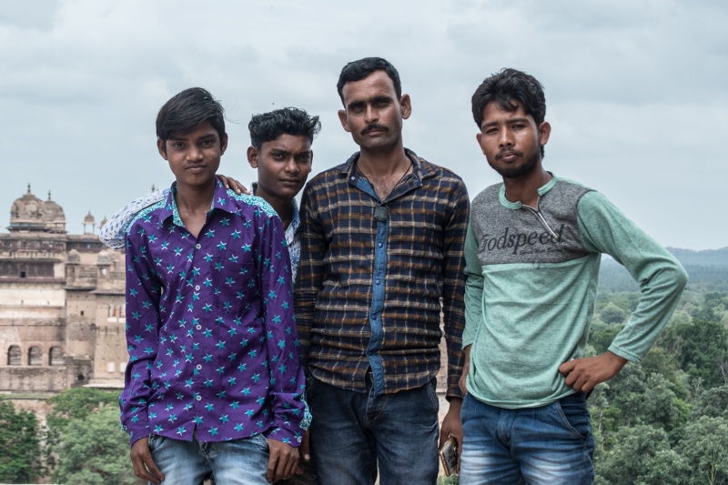 young men, friends, lifestyles, young, portrait, togetherness, group of people, friendship, people, family, 4K, day, real people, posing, standing, casual clothing