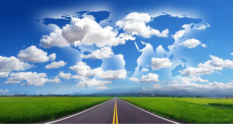 horizon over land, proposal, offer, green color, attachment, conception, planning, road, 4K, horizon, diminishing perspective, environment, idea, plan
