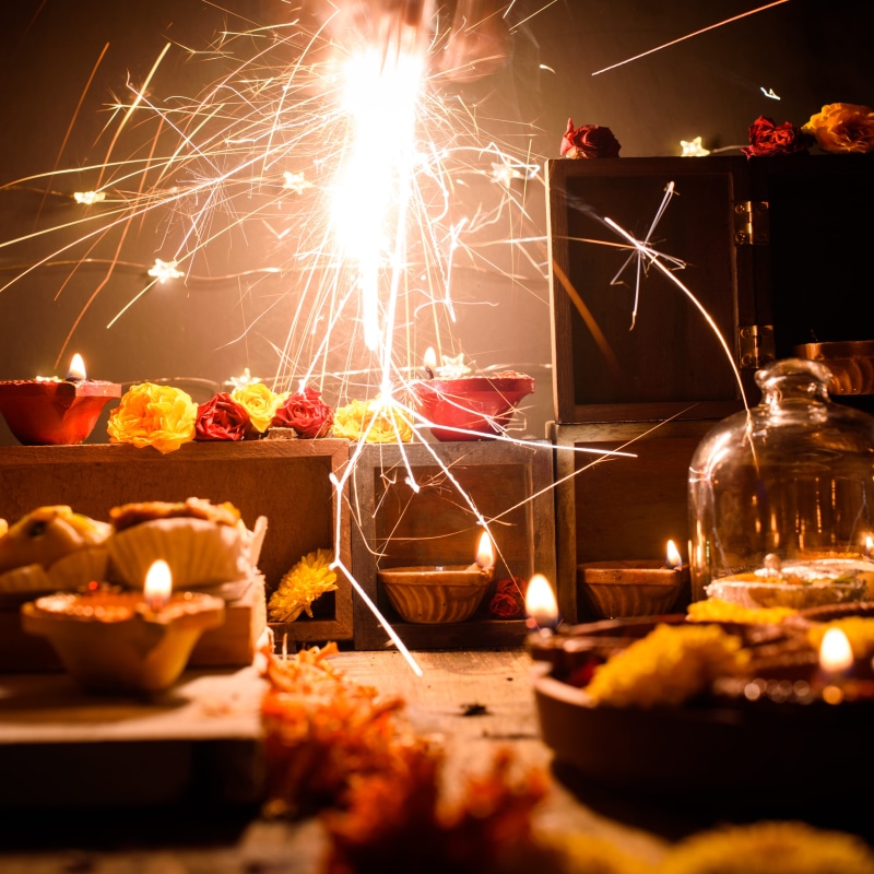 indian, deepavali, glowing, sparkler, flower, fire, candle, indulgence, crackers, cake, baked, event, still life, diwali, celebration, diyas, no people