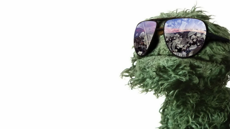 copy space, plant, 1080P, pattern, day, digital, cut out, Sesame Street, sesame, tree, money, white background, green color, street, sky, Oscar The Grouch