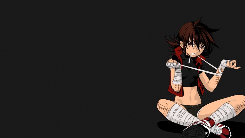 tomboys, 1080P, short hair, anime girls, scars, bandage, D.P, manga, Shirato Marin, Trash., tight clothing, brown eyes, anime, short pants, brunette