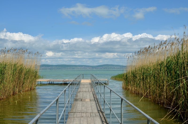 Hungarian, horizon, colors, 4K, no people, tranquil scene, scenics - nature, horizon over water, beach, Lake Balaton, mood, Summer, pier, angler, plant