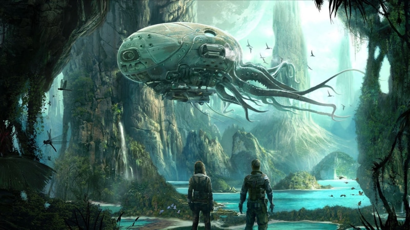 sci-fi, nave, alienigena, abstracto, 1080P, planeta