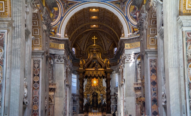 ornate, St. Peters Cathedral, architectural column, travel destinations, representation, ceiling, art and craft, building exterior, place of worship, built structure