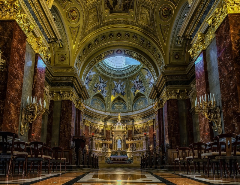 Hungary, Budapest, the altar, the nave, 1080P, St. Stephens Basilica