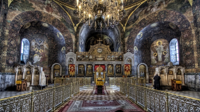 1080P, the nave, gold, the iconostasis, Church, chandelier, altar, hdr, silver