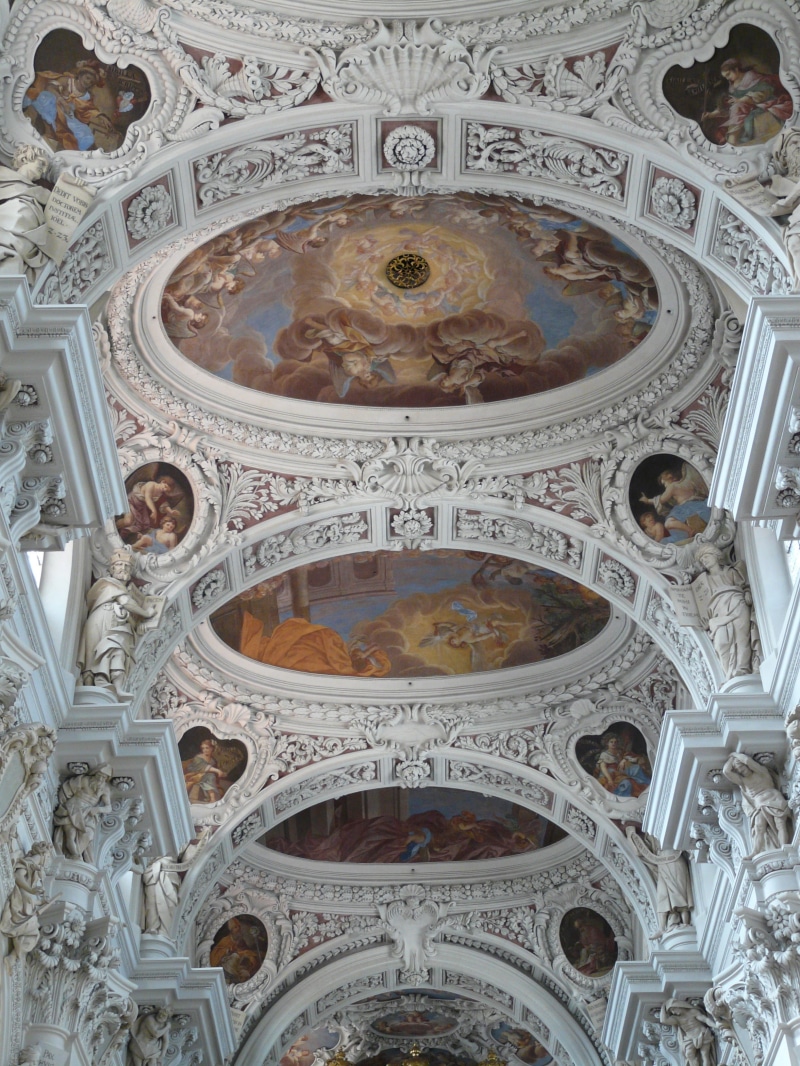 creativity, church, mural, fresco, belief, Stucco, naves, episcopal see, st stephan, passau, Blanket, architecture, arch, place of worship, art and craft