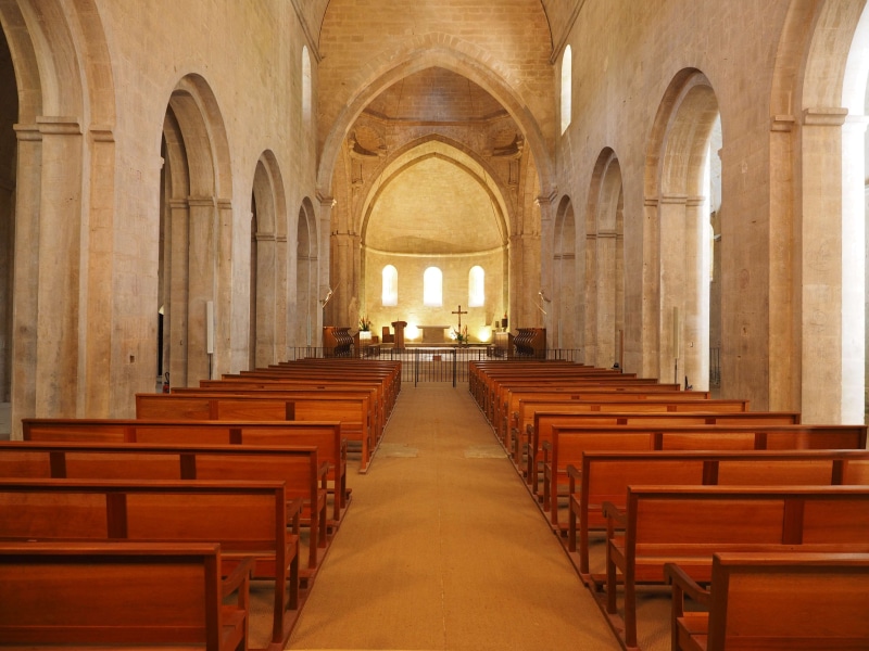 nave, wood - material, church, bistum avignon, france, cistercian monks, abbey church, ceiling, department of vaucluse, architecture, abbaye de snanque