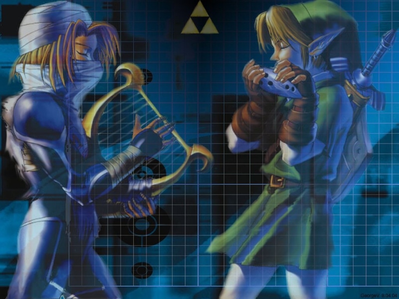  male, character, The Legend Of Zelda: Ocarina Of Time, Sheik (The Legend of Zelda), 480P, Link, anime, Zelda, female, digital