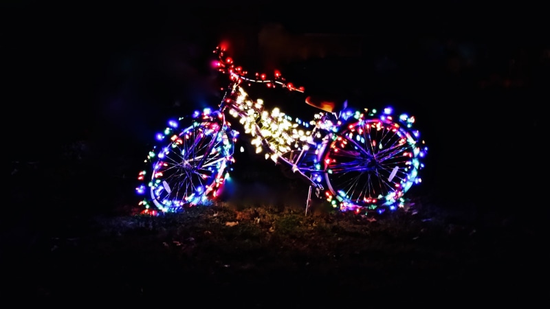 new year, garland, gift, white, lights, blue, bike, led, Christmas, 1080P