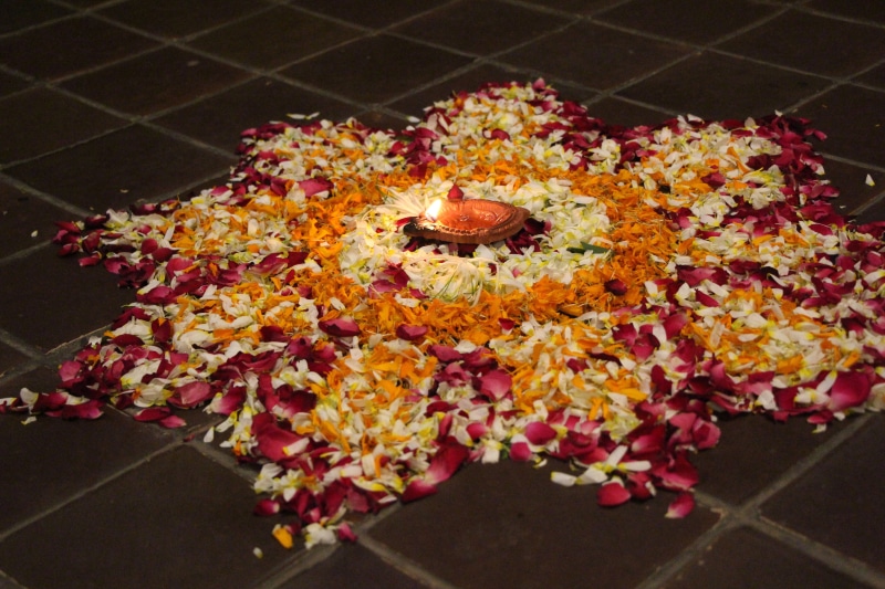 decor, candle, ethnic, decoration, bouquet, flower arrangement, belief, close-up, art, om, celebration, design, pattern, tiled floor, fragility, folk, floor